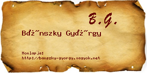 Bánszky György névjegykártya