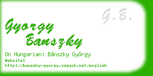 gyorgy banszky business card