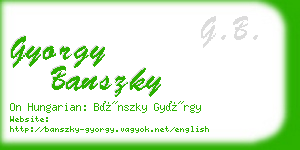 gyorgy banszky business card
